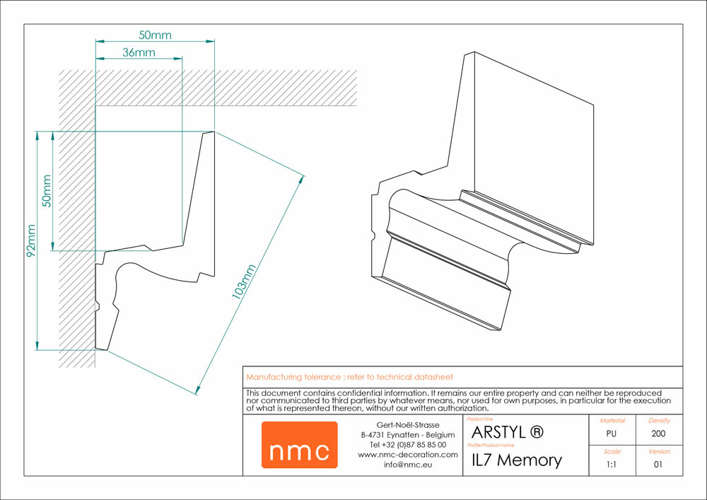 14er Stuckleisten Box Lichtleiste NMC IL7 Noel Marquet Deckenleiste Memory IL 7-x13-IL7-VE