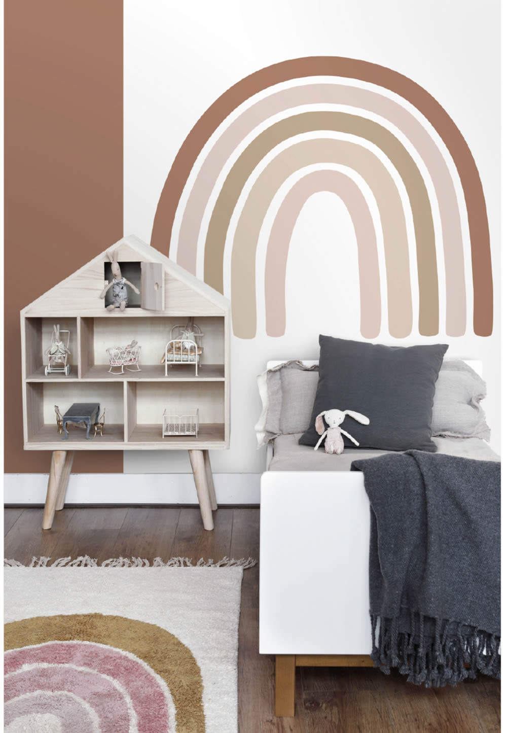 Eyecatcher Wandbild weiß und pastellrosa Woodland Rasch Textil 159053