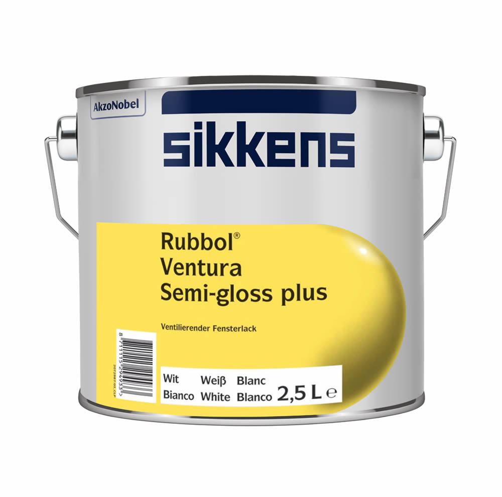 Sikkens Rubbol Ventura Semi-gloss plus seidenglänzender Alkydharzlack weiß 2,5 Ltr.