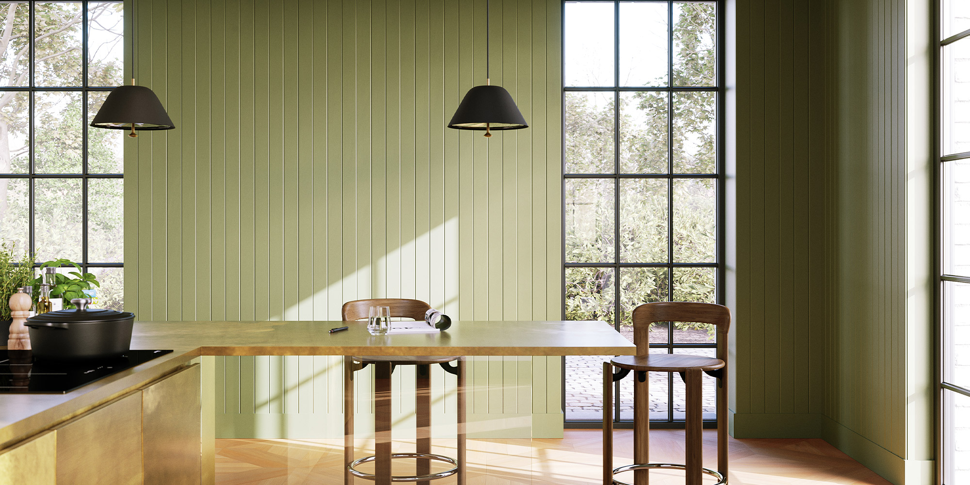 Eine Landhausküche mit Stuckpaneelen von Orac Decor.