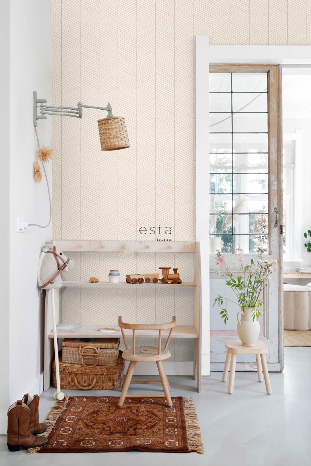 Tapete Line Art grafisch Linien Muster beige 139565