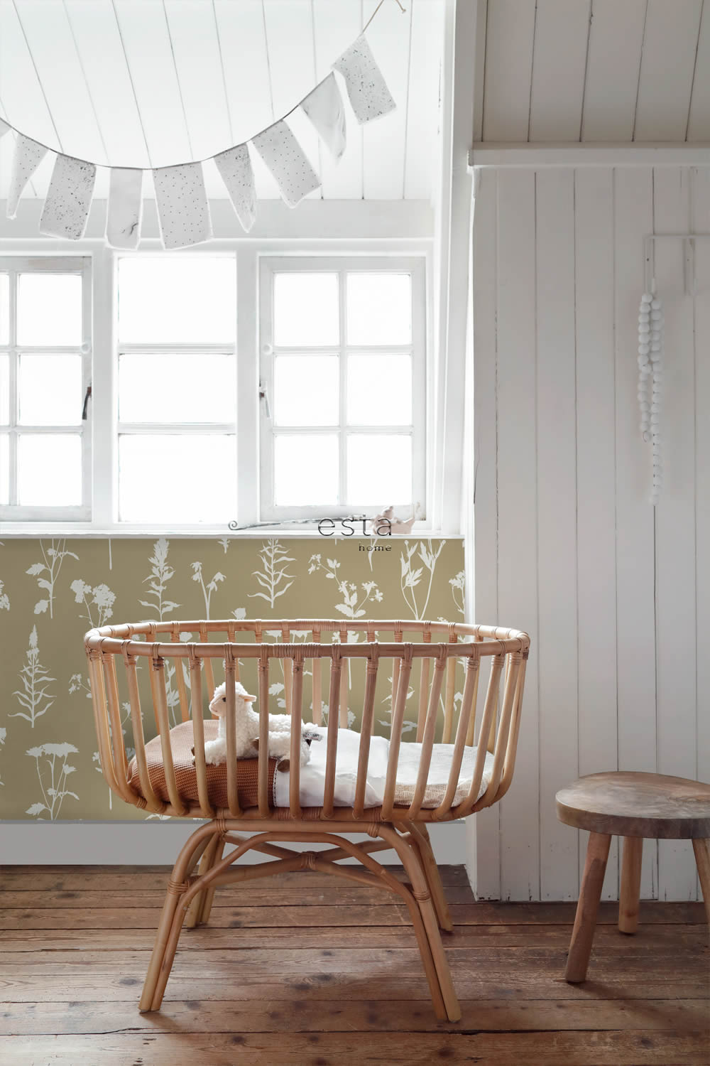Tapete Skandinavische Blumen minimalistisch beige Vlies 139483