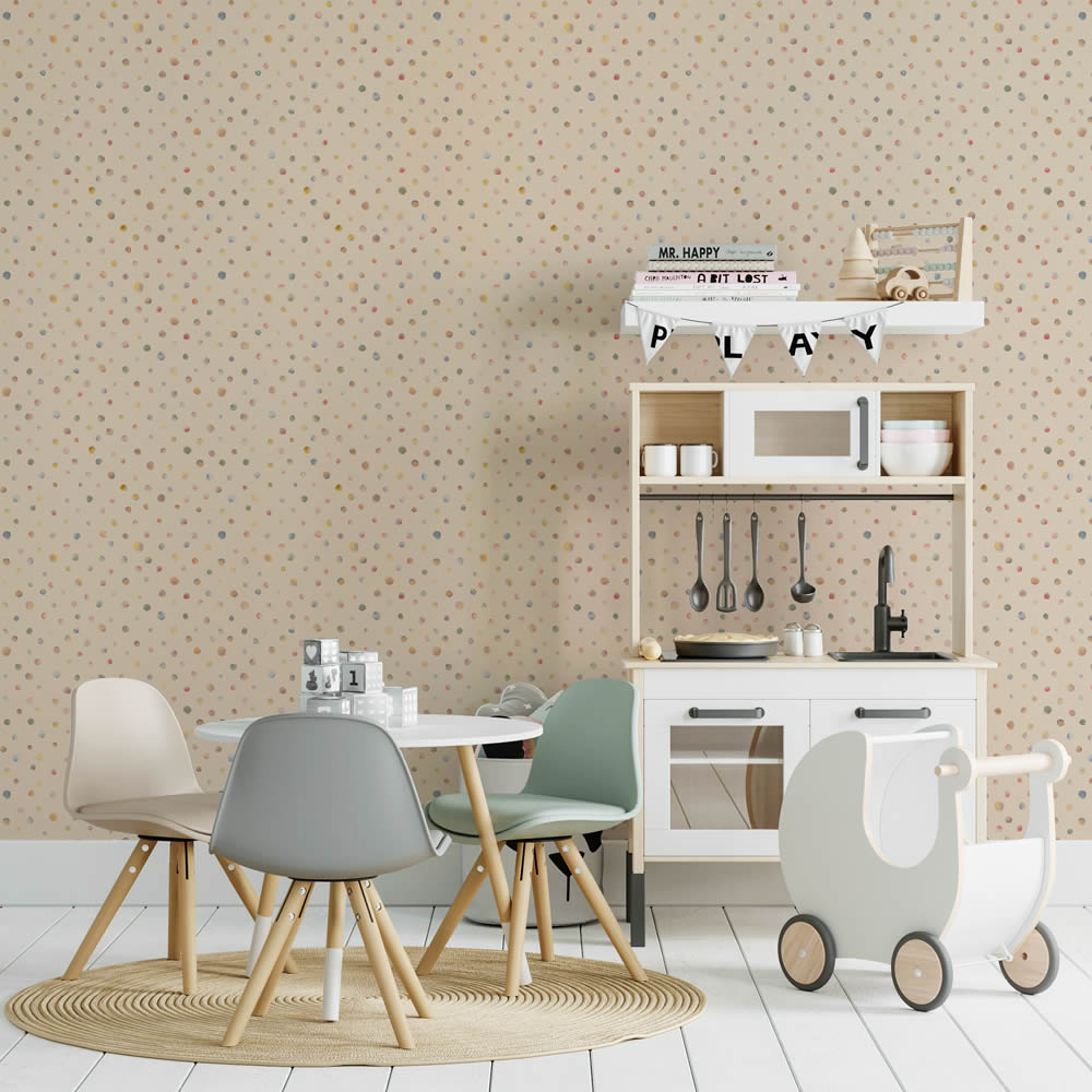 Große und kleine Farbkleckse Beige Vliestapete Great Kids Hohenberger 26838