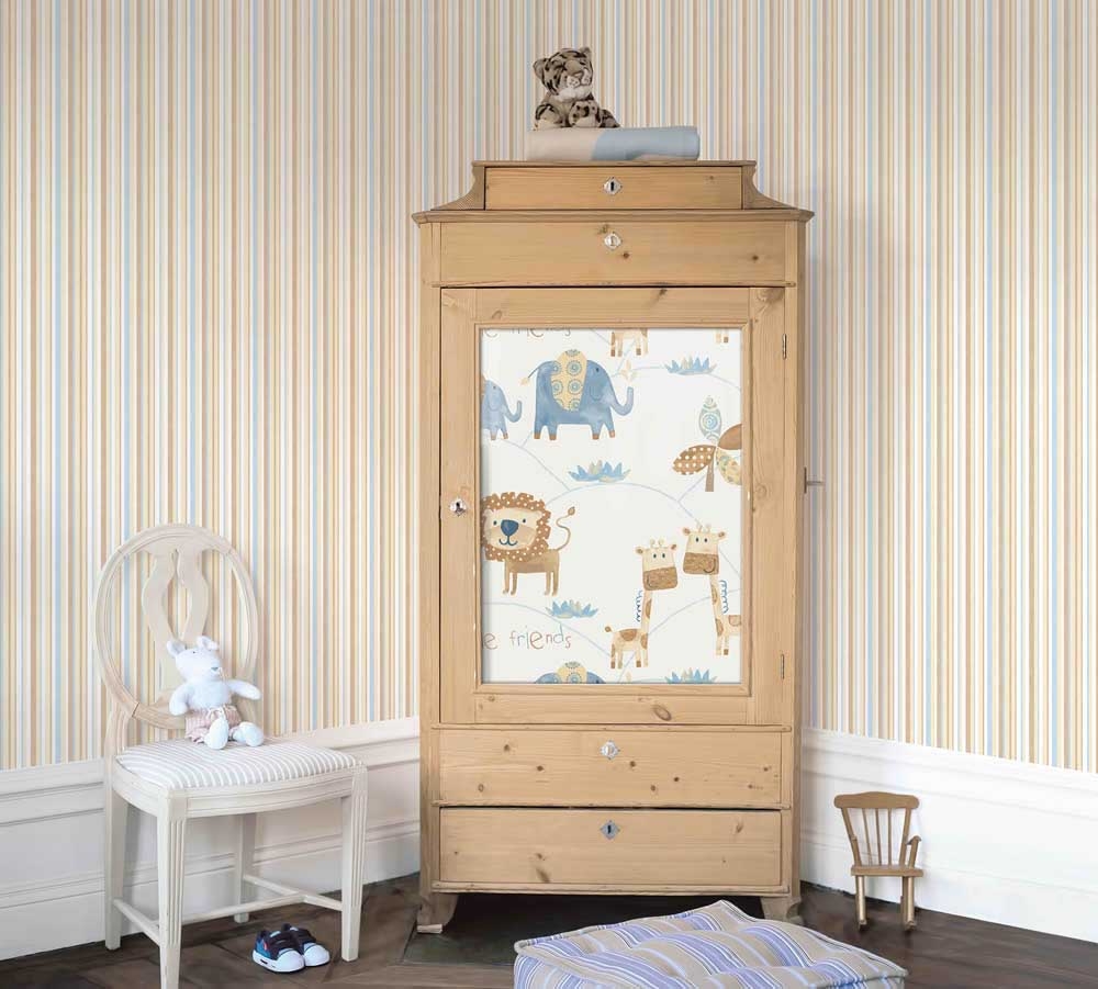 Wallpaper stripes beige blue-28-G56040.1M