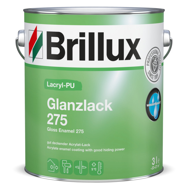 Brillux Lacryl-PU Glanzlack 275 glänzend weiß | 10 LTR