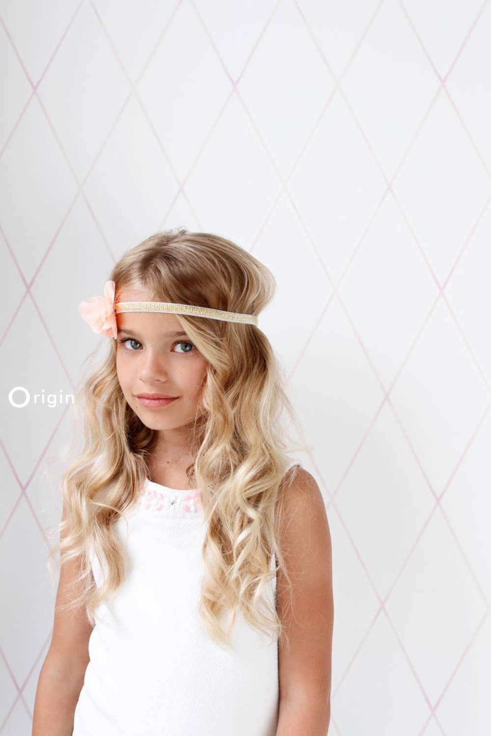 Zartes Rosa Rauten Vliestapete Mädchen