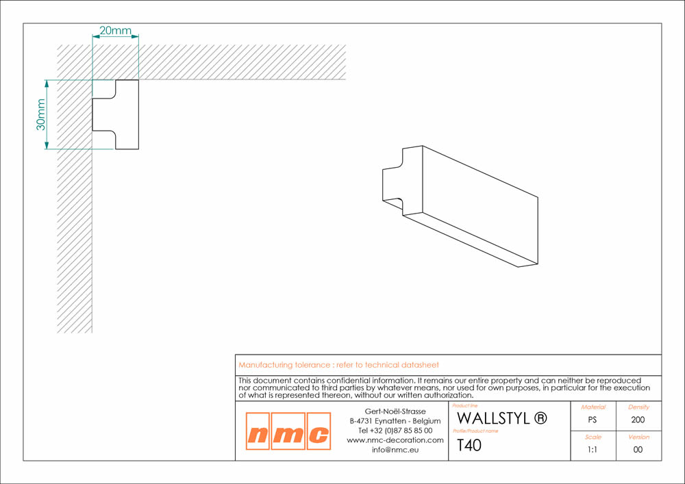 50er Stuckleisten Box T40 Deckenleiste NMC Noel Marquet Wandleiste-x13-T40-VE