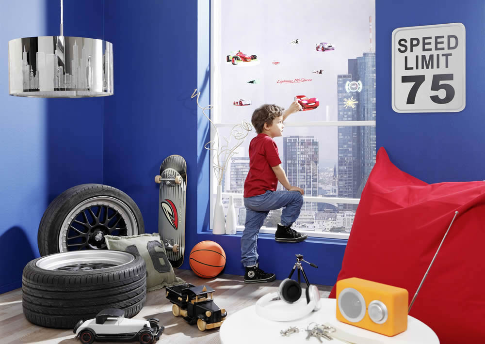 Fenstersticker selbsthaftend Lightning McQueen Cars bunt