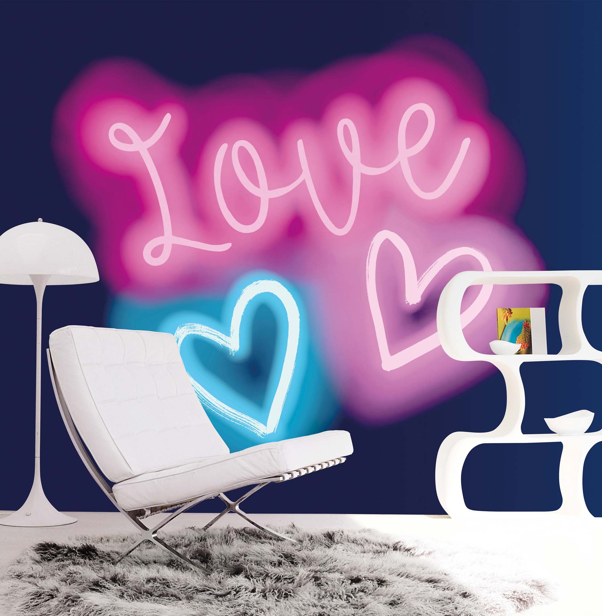 Wandbild Love Neonschrift schwarz 318 x 250 cm G45471
