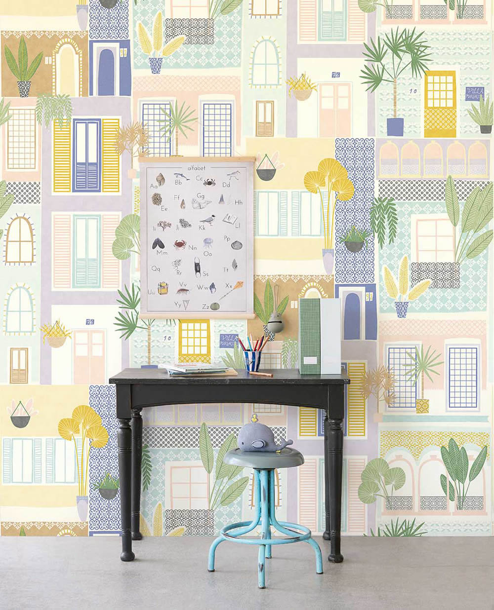 house facade pattern mural colorful Explore Eijffinger 323107-55-323107