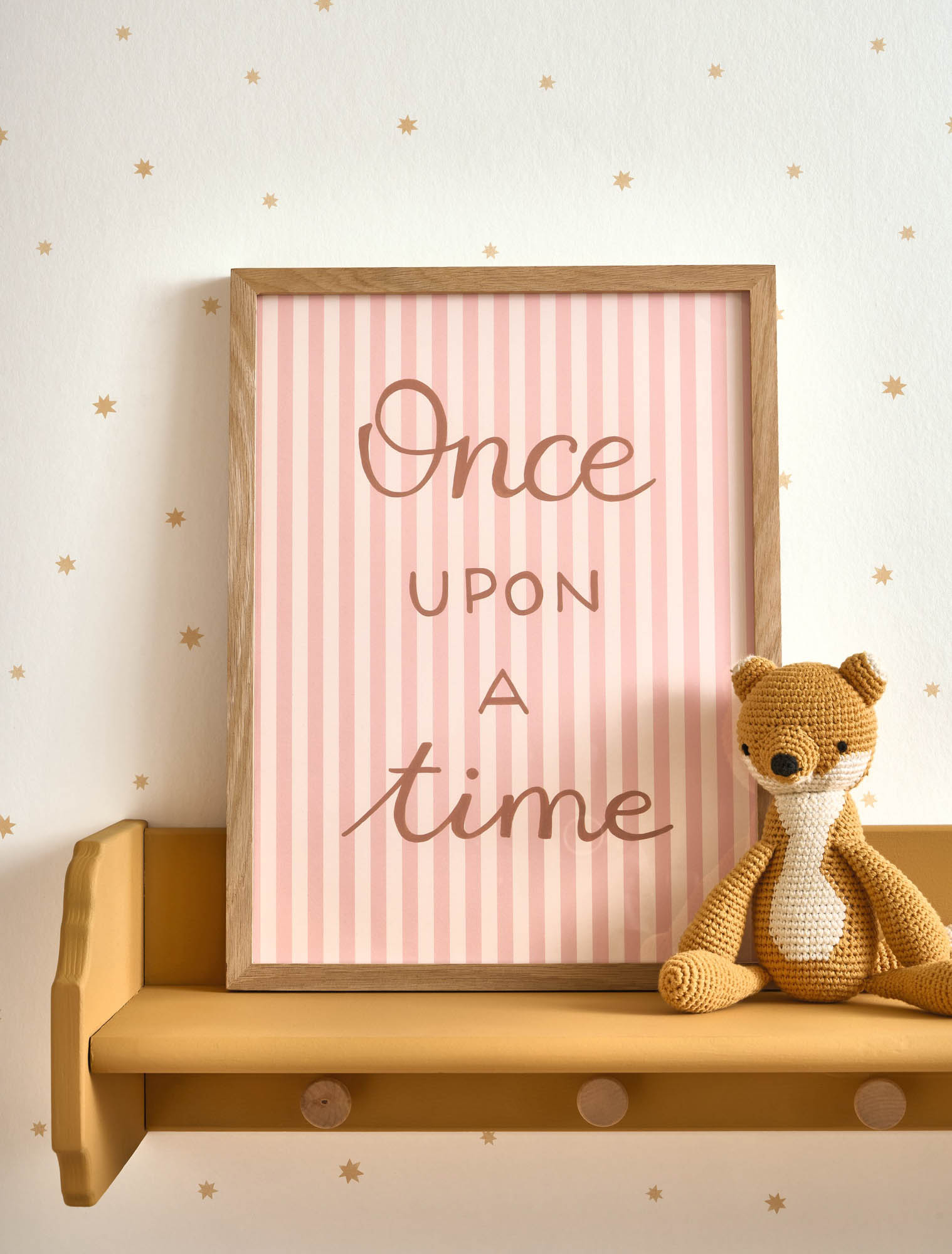 Poster gestreift Once Upon a Time Schrift rosa OUTT203084302