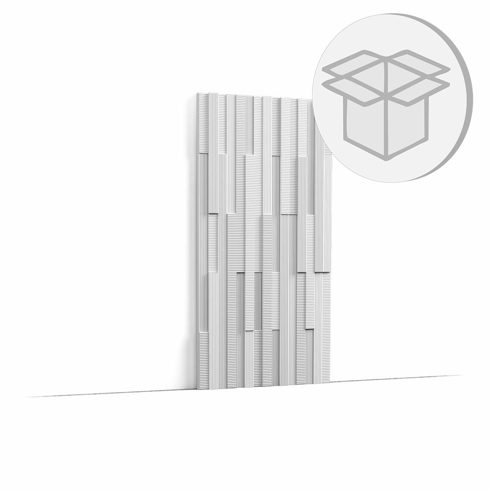 8er Wandpaneel Box gerippte 3D-Versatz Optik W216 Orac Decor Wandelement-W216-VE