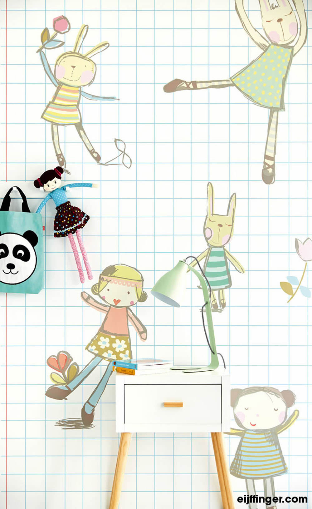 Mural animals check non-woven-55-364101