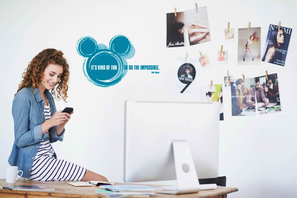 Wandsticker selbstklebend Disney Mickey Maus Blau