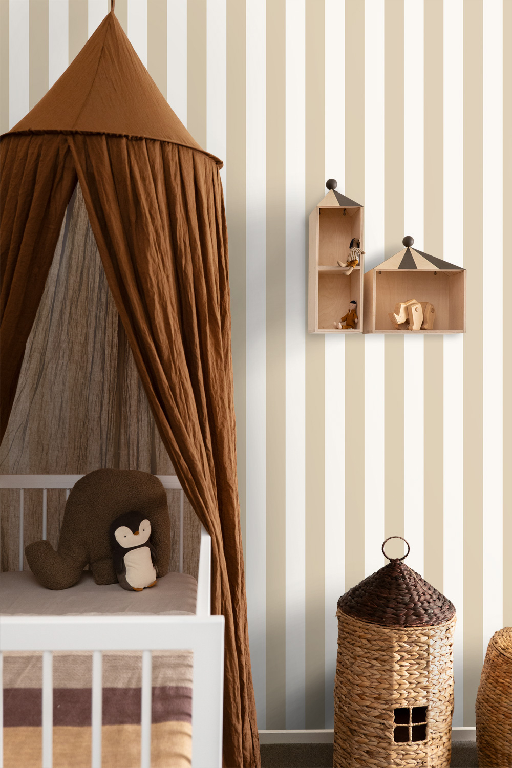 Tapete Vliestapete Streifen minimalistisch weiß beige 139913