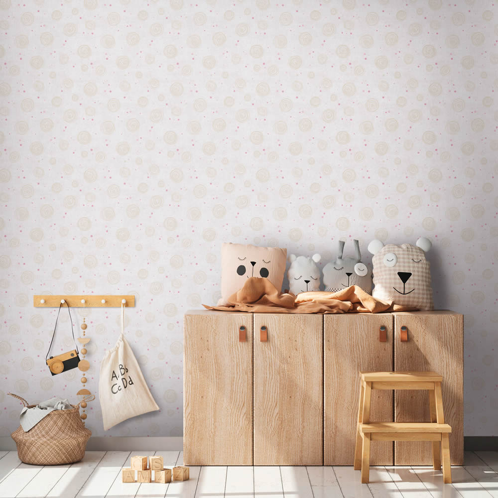 Pünktchentapete Vlies kleine Kreise glatt matt beige 771393-8-771393