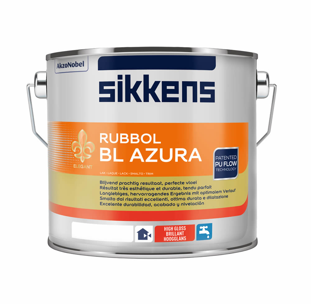 Sikkens Rubbol BL Azura wasserbasierter PU-Hochglanzlack innen 2,5 Ltr. | weiß