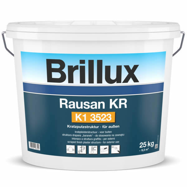 Brillux Rausan KR K1 3523 Kratzputz für außen 25 KG 0095 weiß