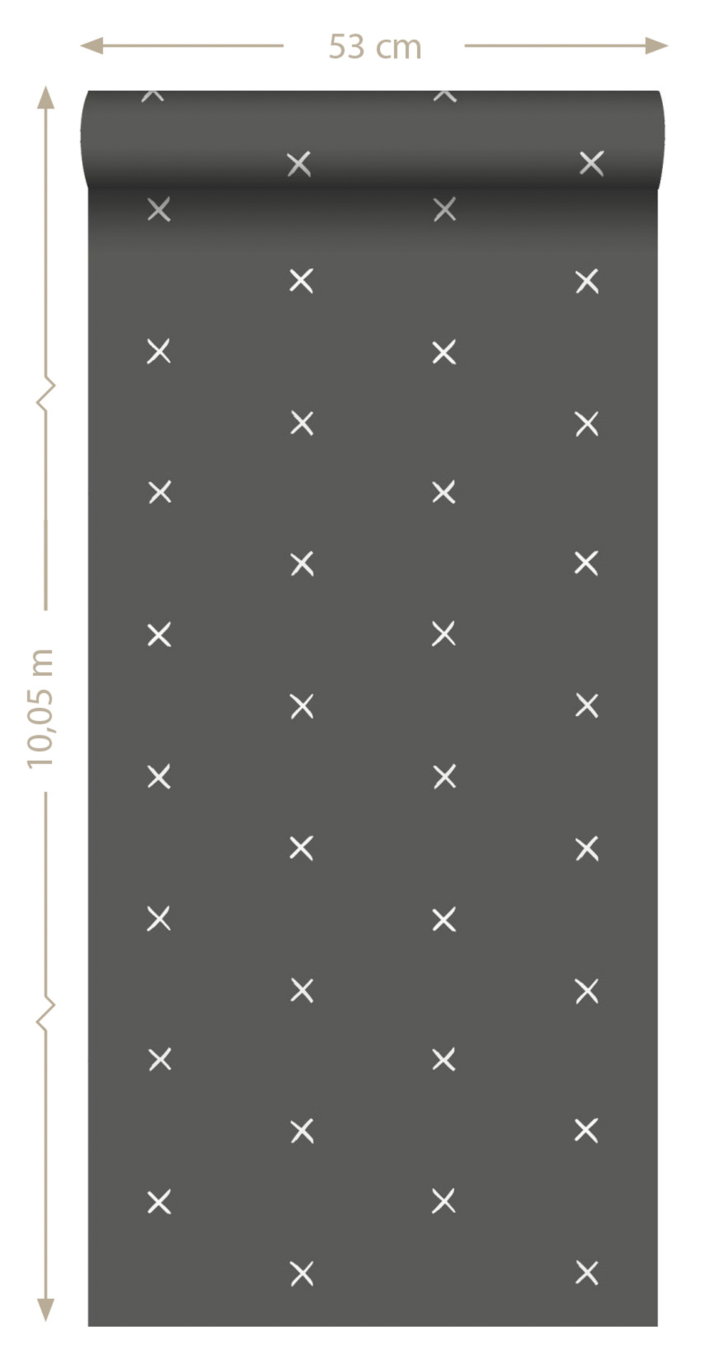 Tapete grafisch Kreuze modern grauschwarz Vlies 139070