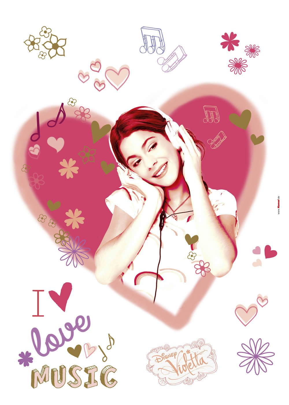 Wandsticker selbstklebend Herz Mädchen Love Violetta Bunt