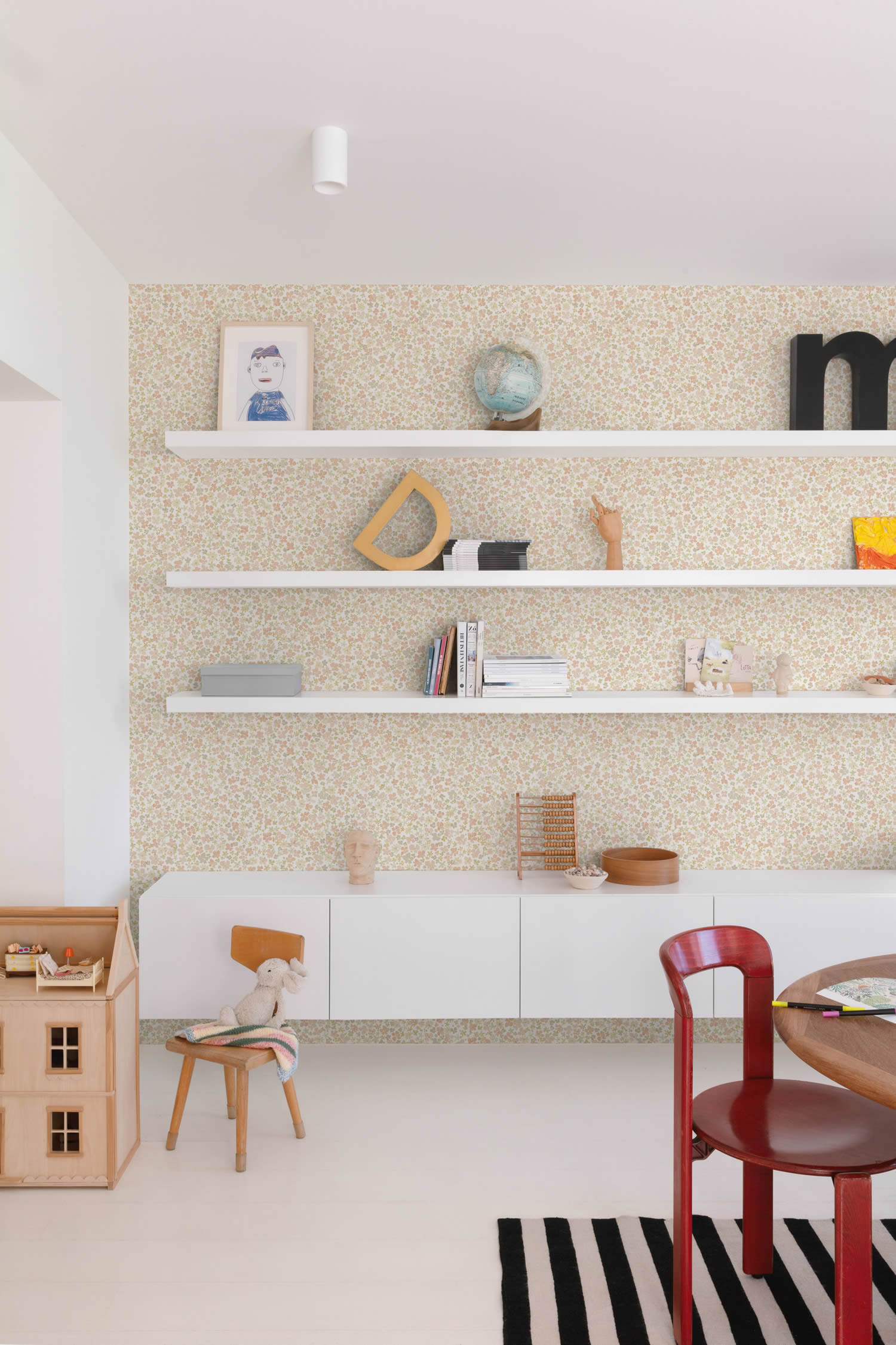 Blumentapete Blüten Skandi Vlies Pastellrosa LD3018