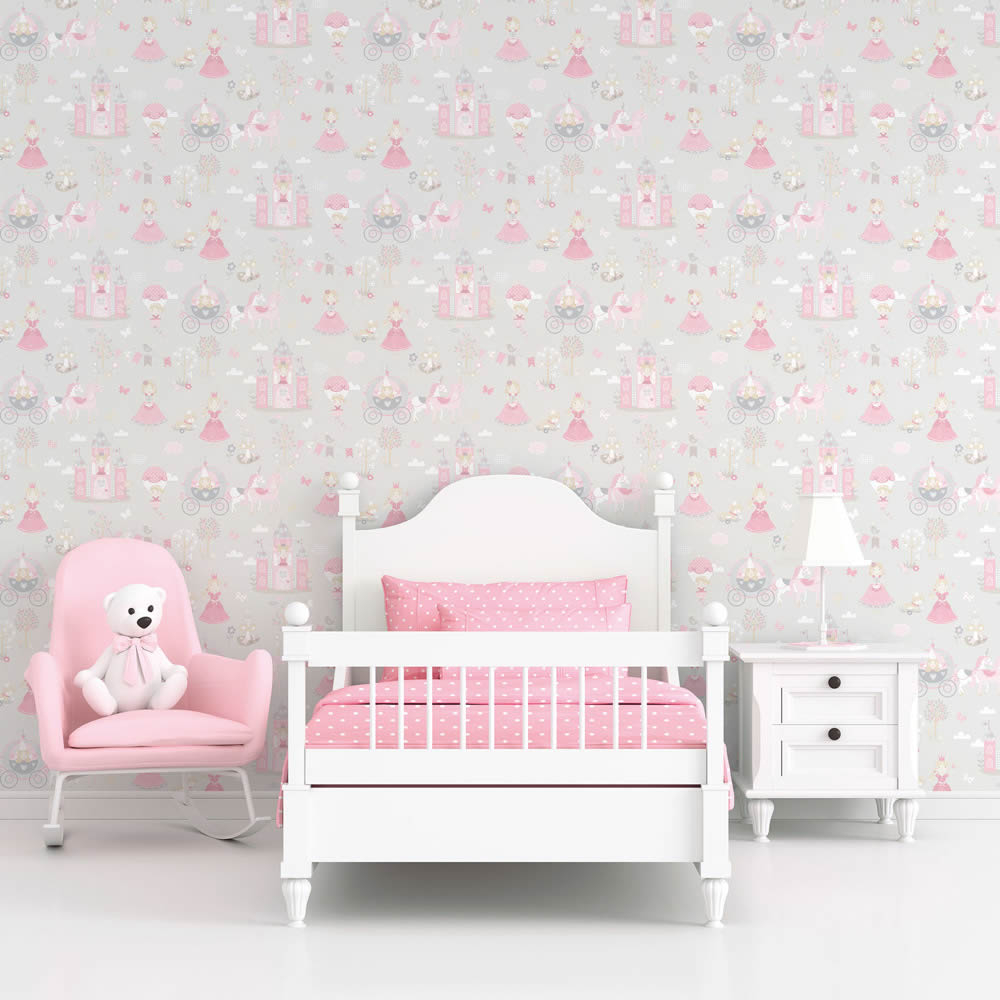 Fantasy gray and pink non-woven wallpaper Tiny Tots 2 Essener G78370-28-G78370.1M