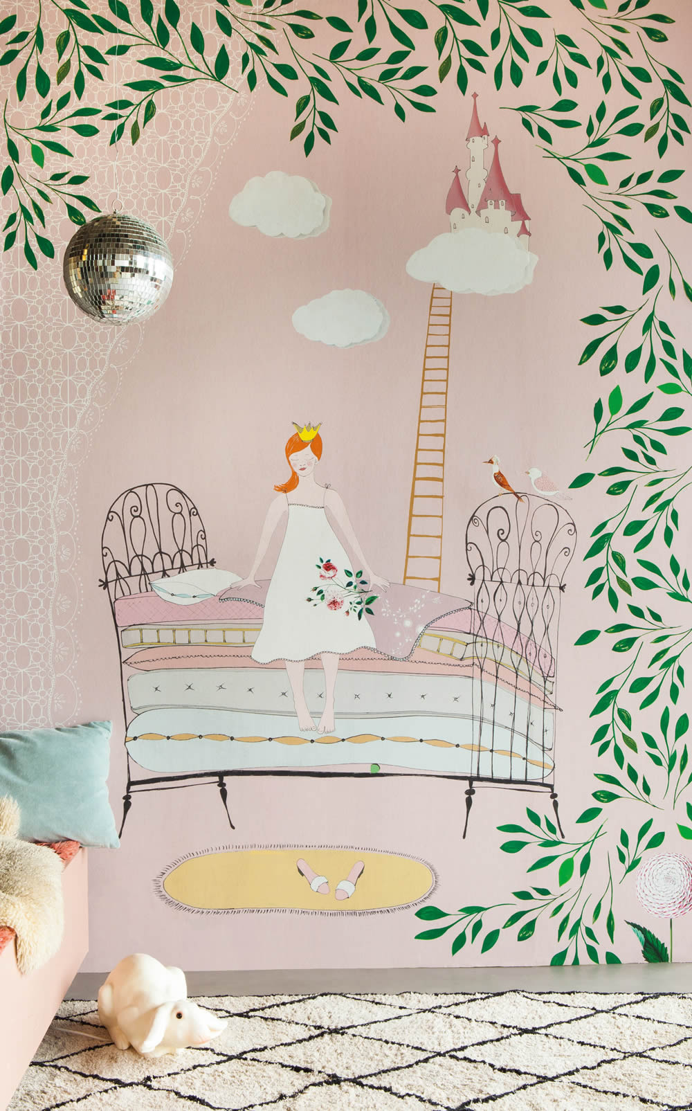 Wandbild Prinzessin Märchen Schloss rosa 557347