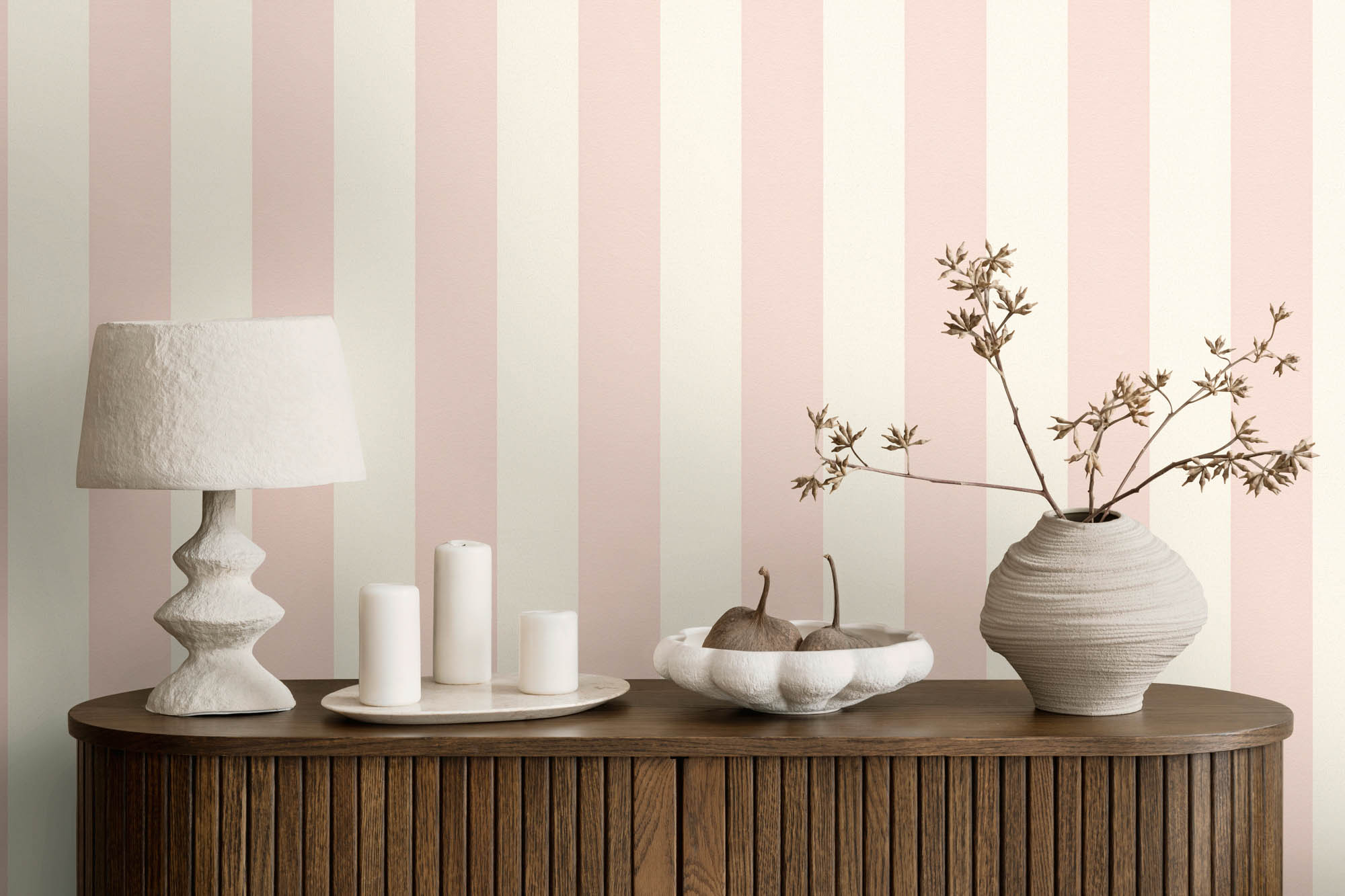 Tapete Blockstreifen Tapete rosa creme Vlies 381013