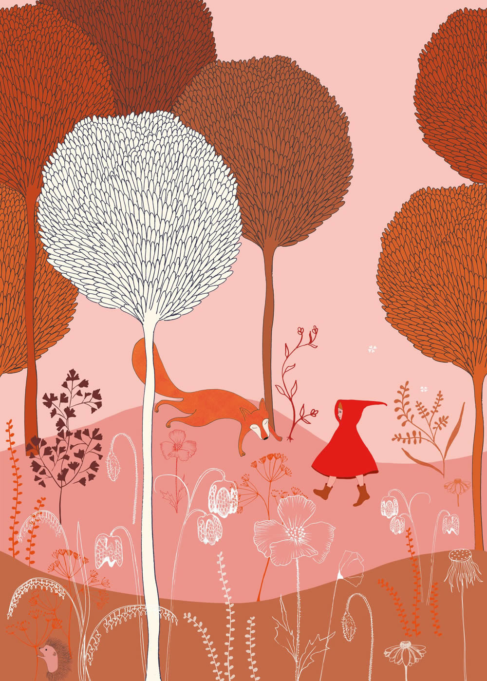 Wandbild Wald Rotkäppchen Fuchs Märchen Rosa 557473