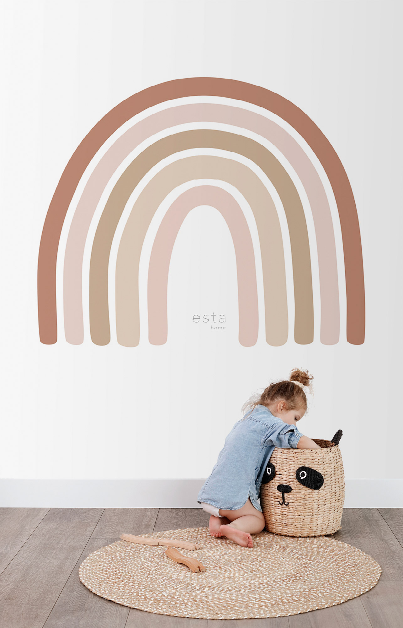 Wandbild Regenbogen Boho pastell weiß 150 x 279 cm 159053