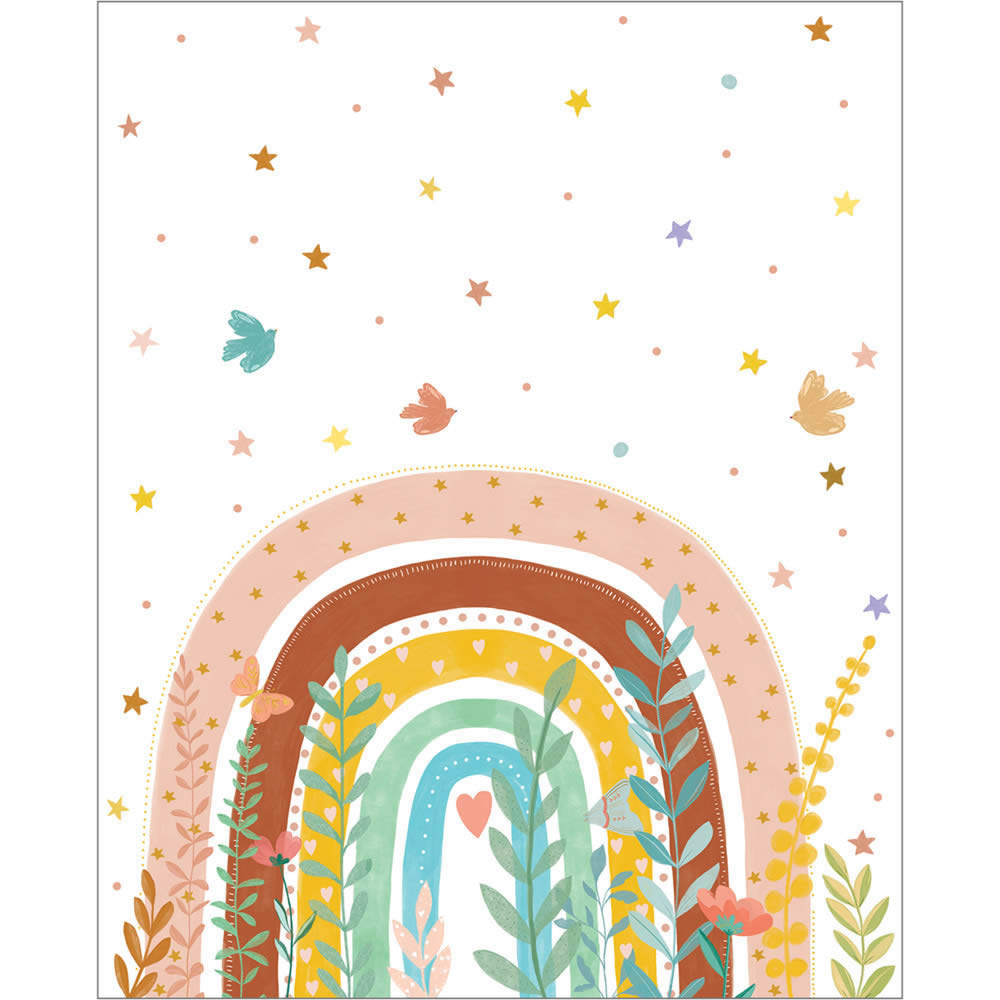 mural stars hearts rainbow white LGG104470321