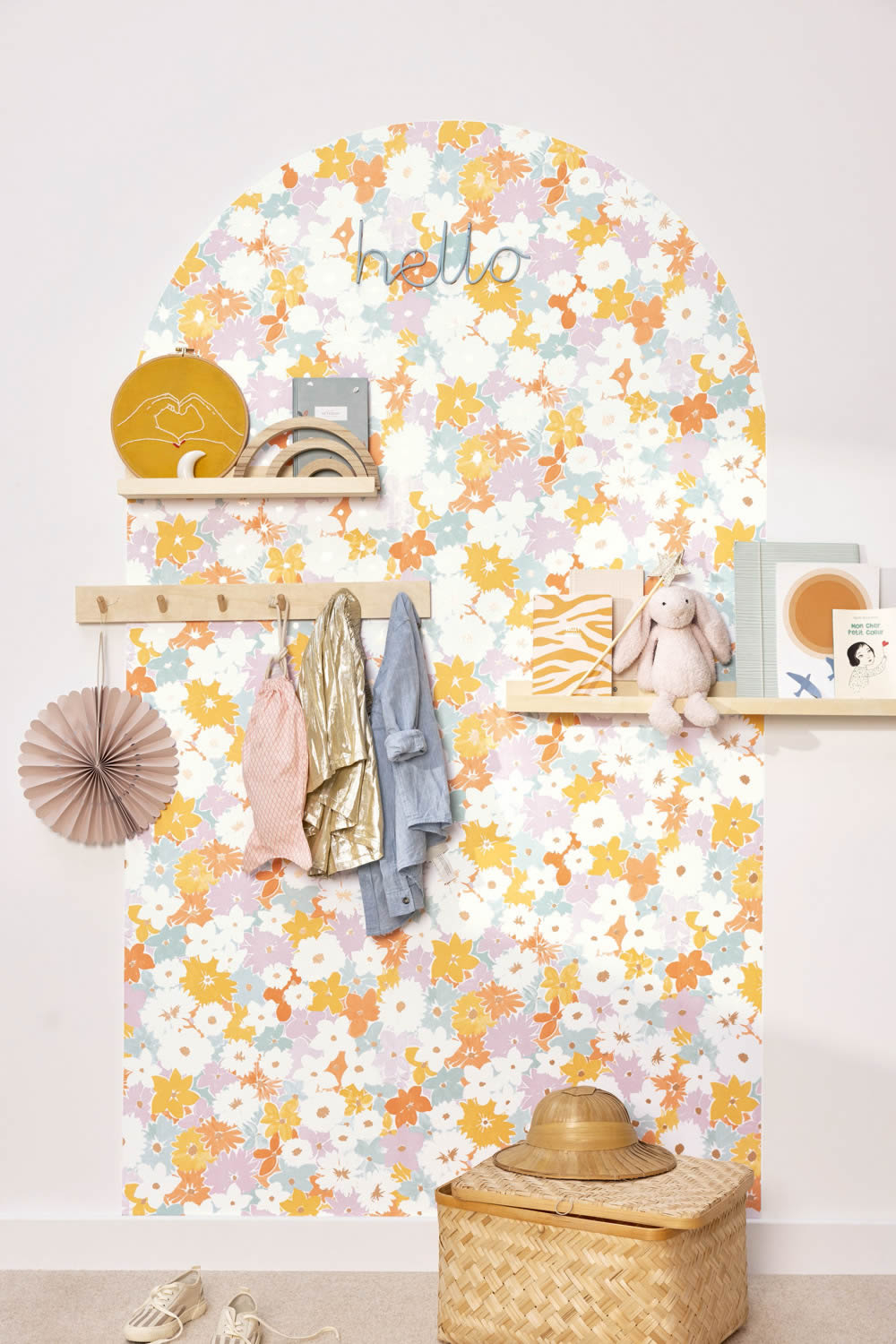 non-woven wallpaper summer blossoms flowers colorful LGG104416201-36-LGG104416201.1M