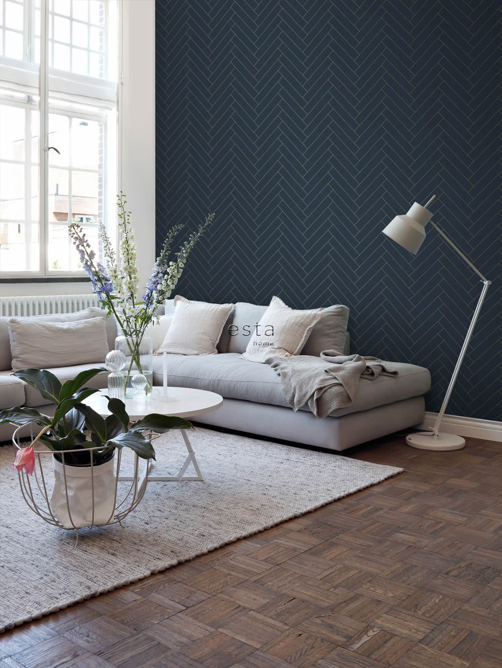 Vliestapete grafisches Muster Rechtecke blau 139309