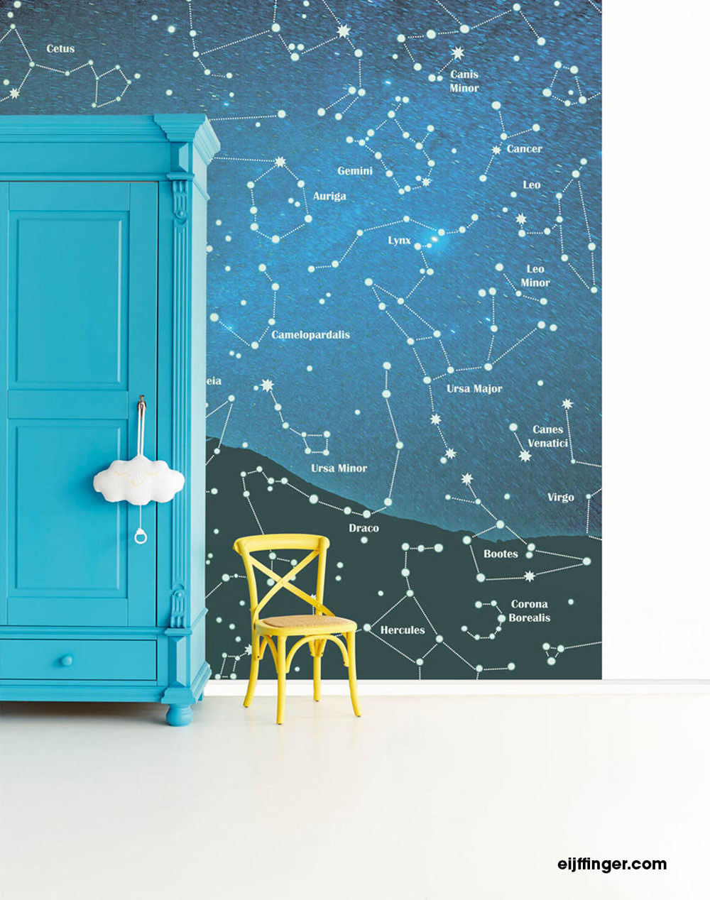 Constellations mural cobalt blue-55-364159