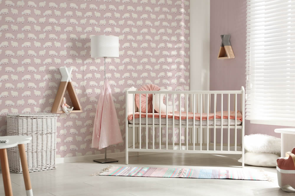 Schafe Rosa Vliestapete skandinavisch Great Kids Hohenberger 26827