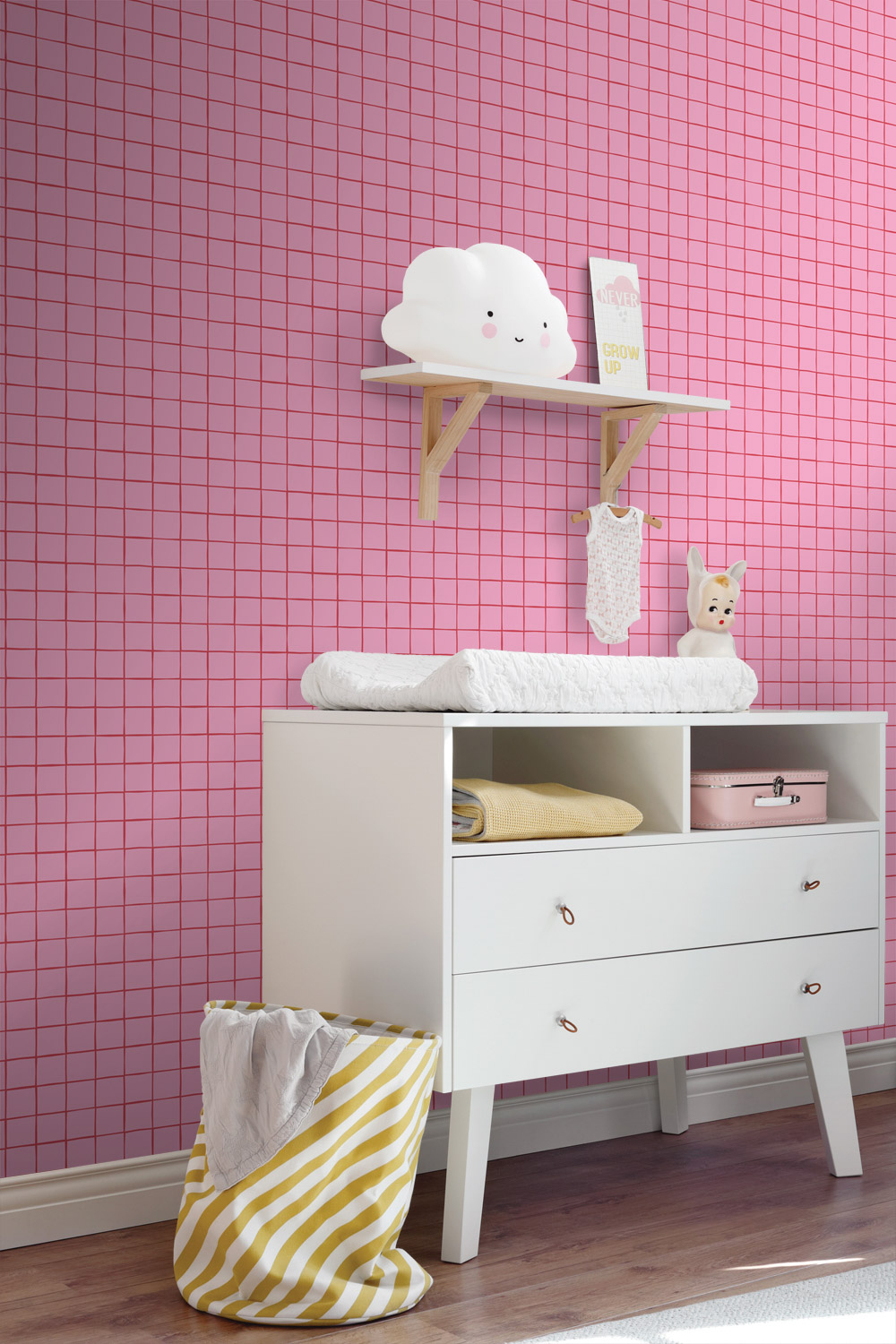 Tapete Kachel Tapete Fliesenoptik rosa Retro Vlies 131597