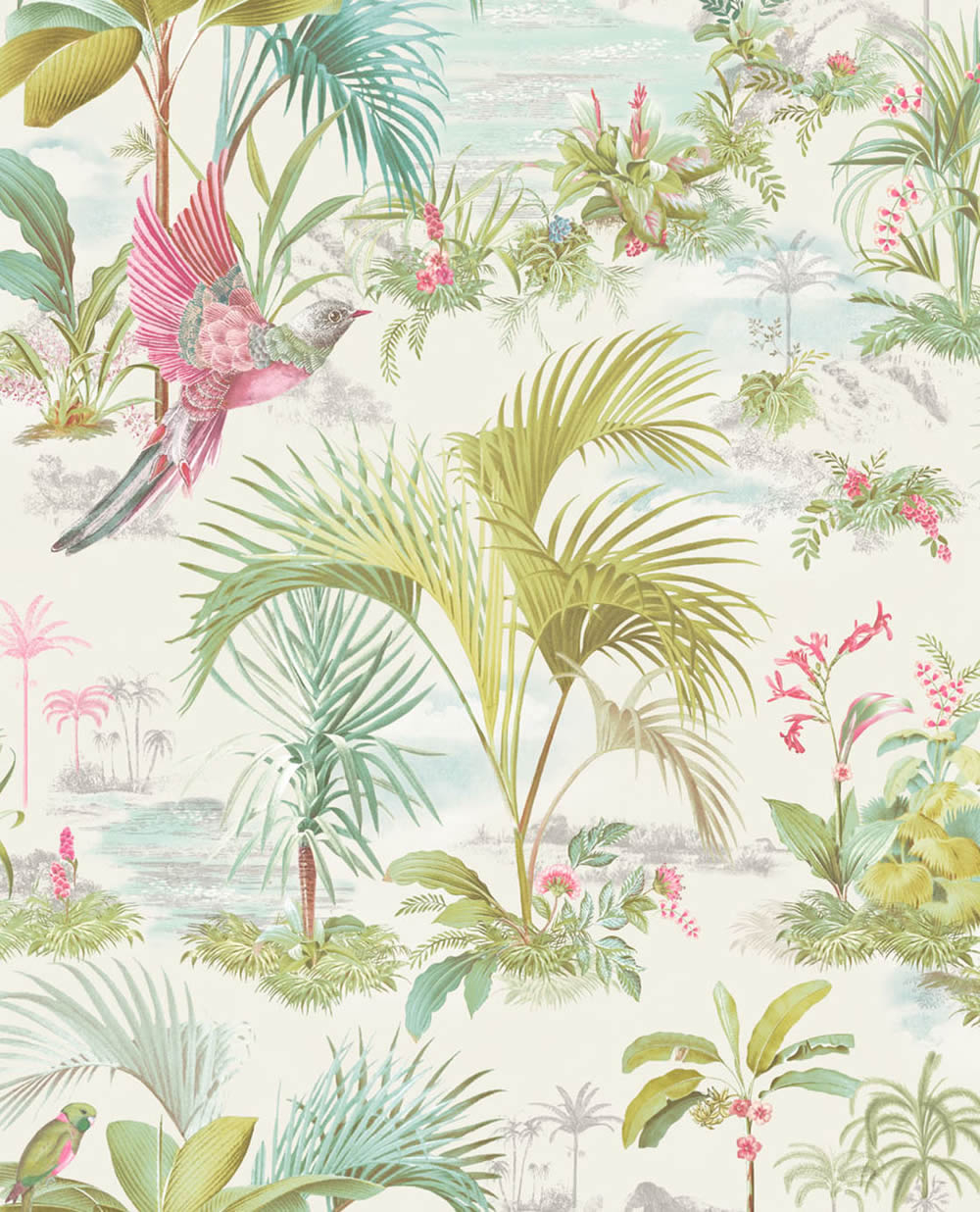 Wallpaper non-woven white palm leaves Pip Studio 5 300140-55-300140