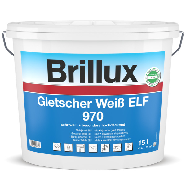 Brillux Gletscher Weiß ELF 970 weiß stumpfmatt 15 Ltr. weiß