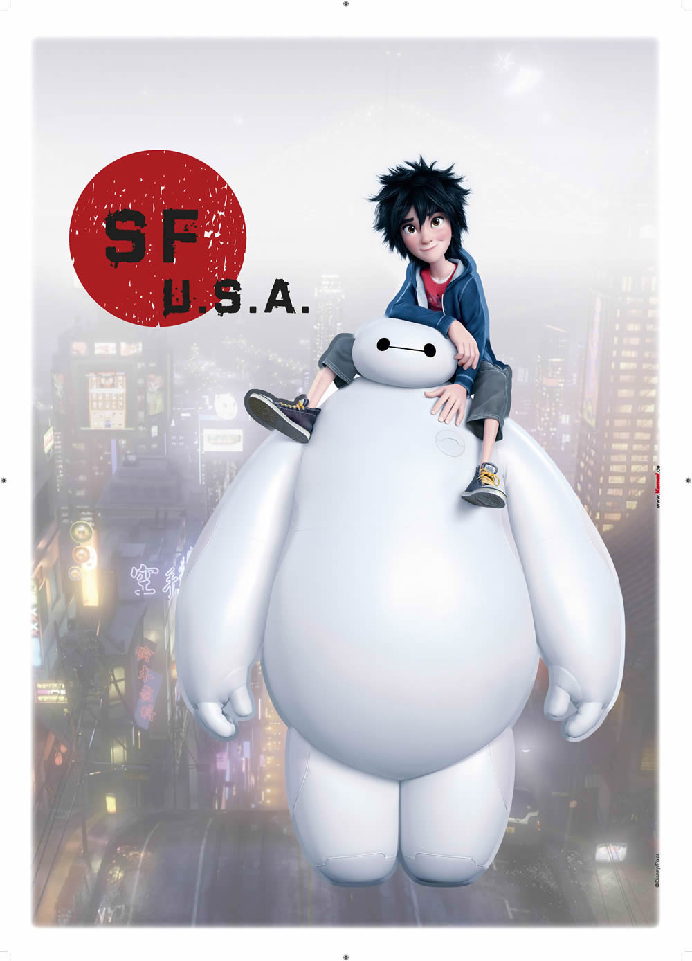 Wandsticker selbstklebend Baymax Bunt