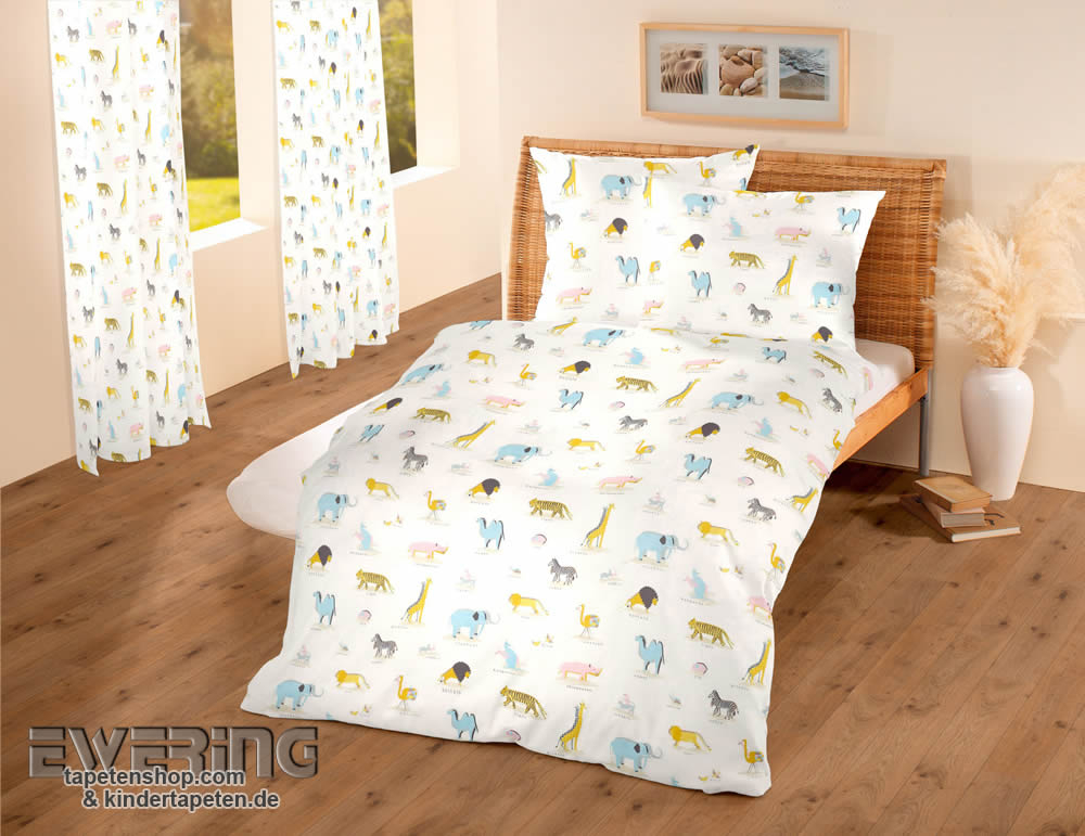 Safari-Tiere Hell-Beige Dekostoff