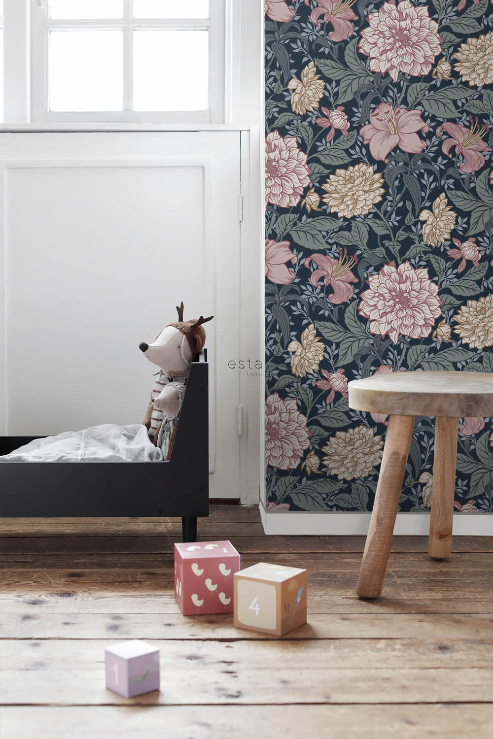 Tapete Vlies Floral Blumen Hortensien blau 139382