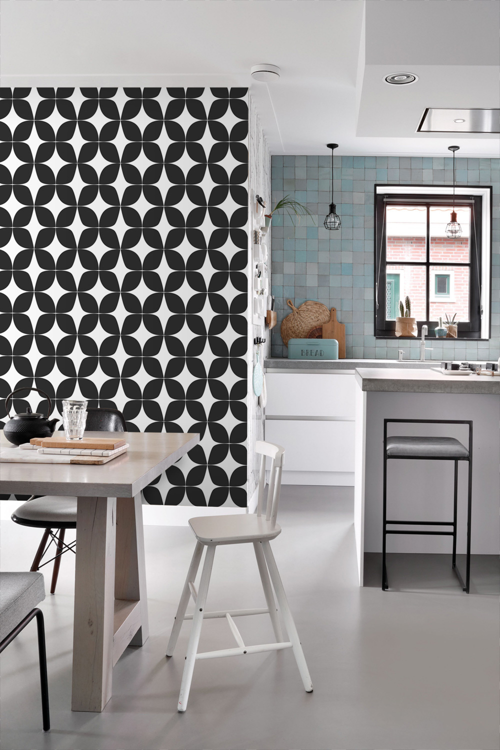 Tapete Scandi geometrisch schwarz weiß Vlies 139101