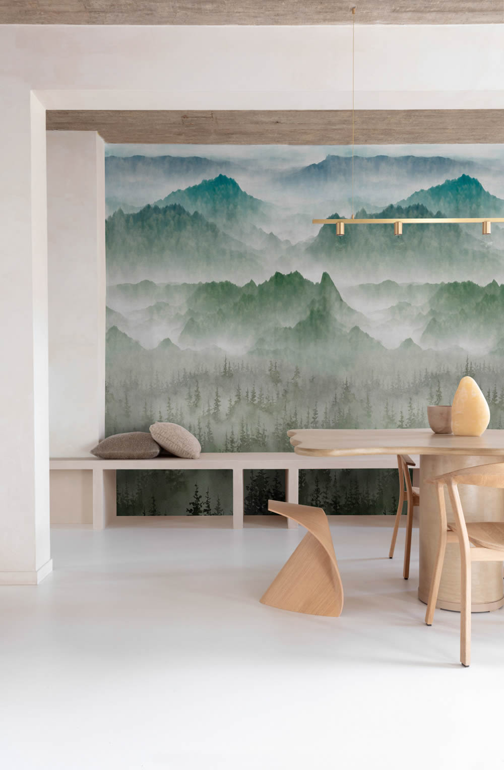 Wandbild 1,59 x 2,80 m Waldlandschaft Nadelwald grün A73601