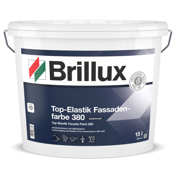 Brillux Top-Elastik Fassadenfarbe 380 seidenmatt weiß 15 Ltr.-0-038000150095M