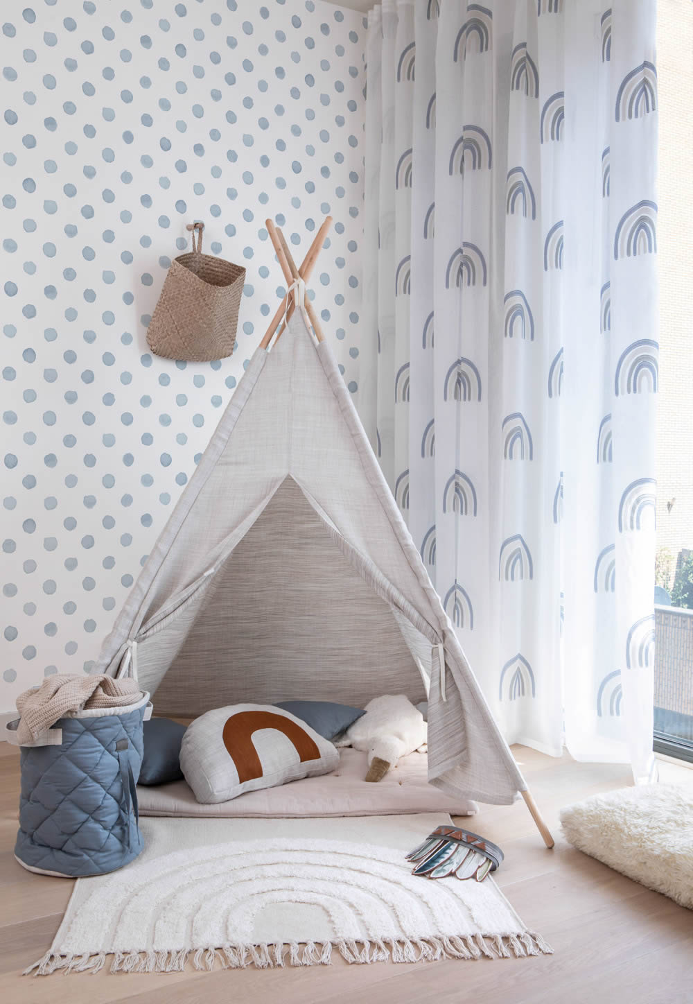SALE 2er Set Farbklekse Blau Vliestapete Bambino XIX Rasch 252033