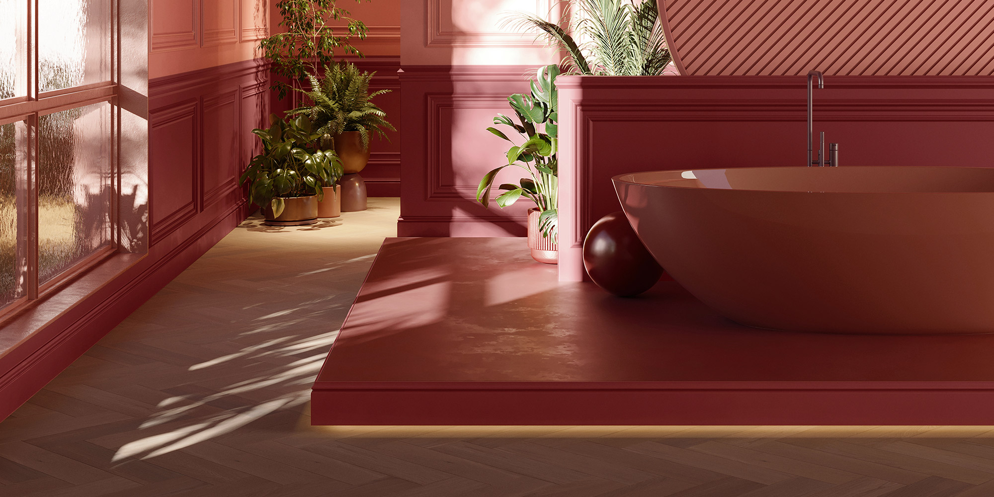 Wasserfeste Fußleisten für Feuchträume wie das Badezimmer.