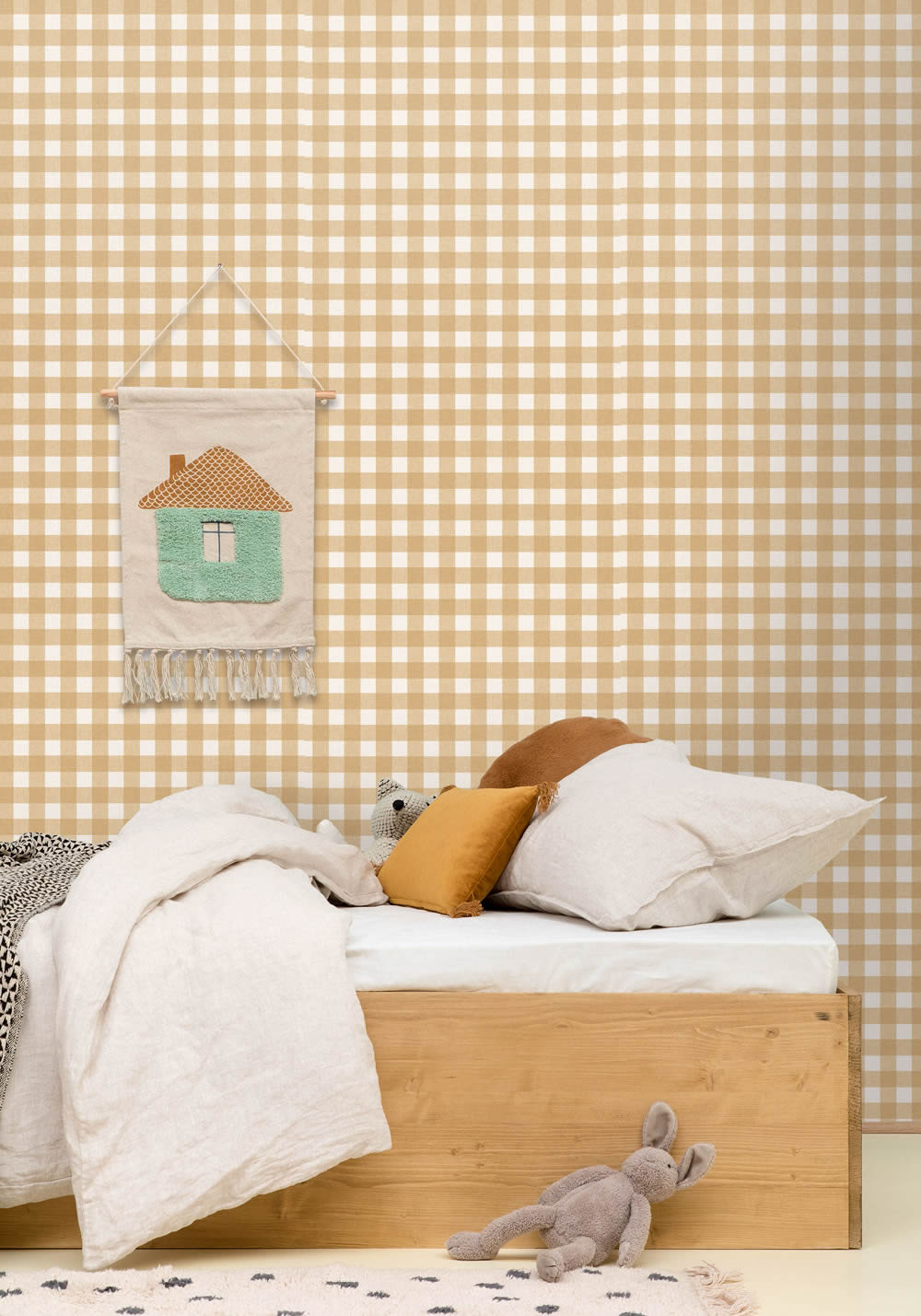 Vliestapete Karomuster Streifen weiß beige LGG104420231