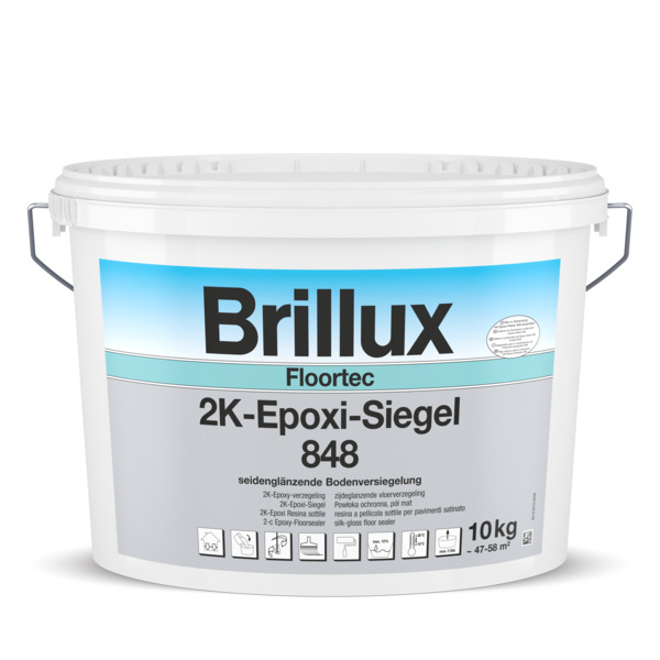 Brillux Floortec 2K-Epoxi-Siegel 848 RAL 7030 steingrau 10 kg Eimer, Härter nicht enthalten, bitte sep. bestellen!