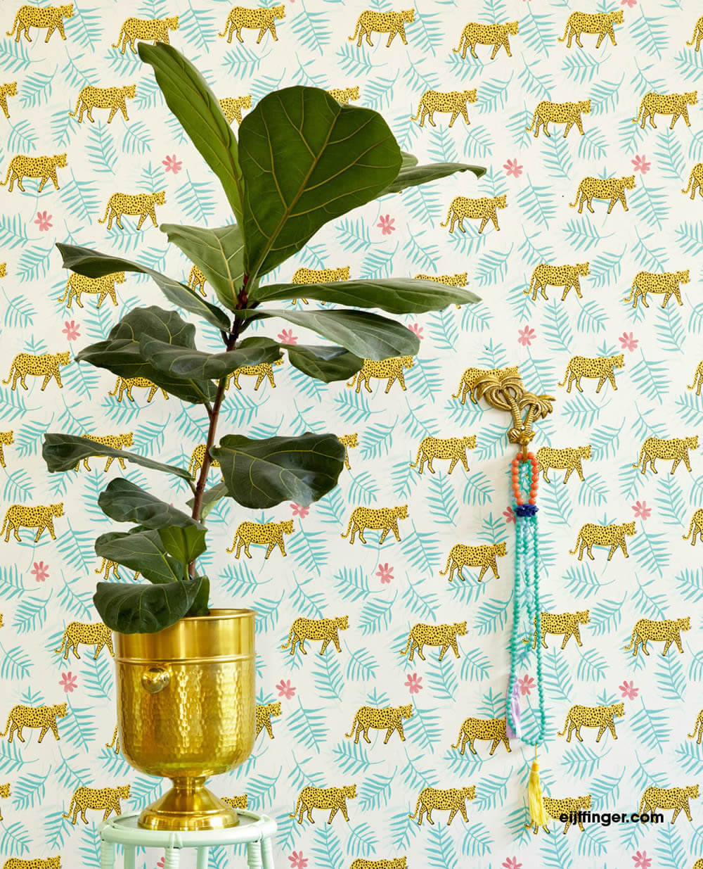 leopard-wallpaper non-woven white sheets-55-383550