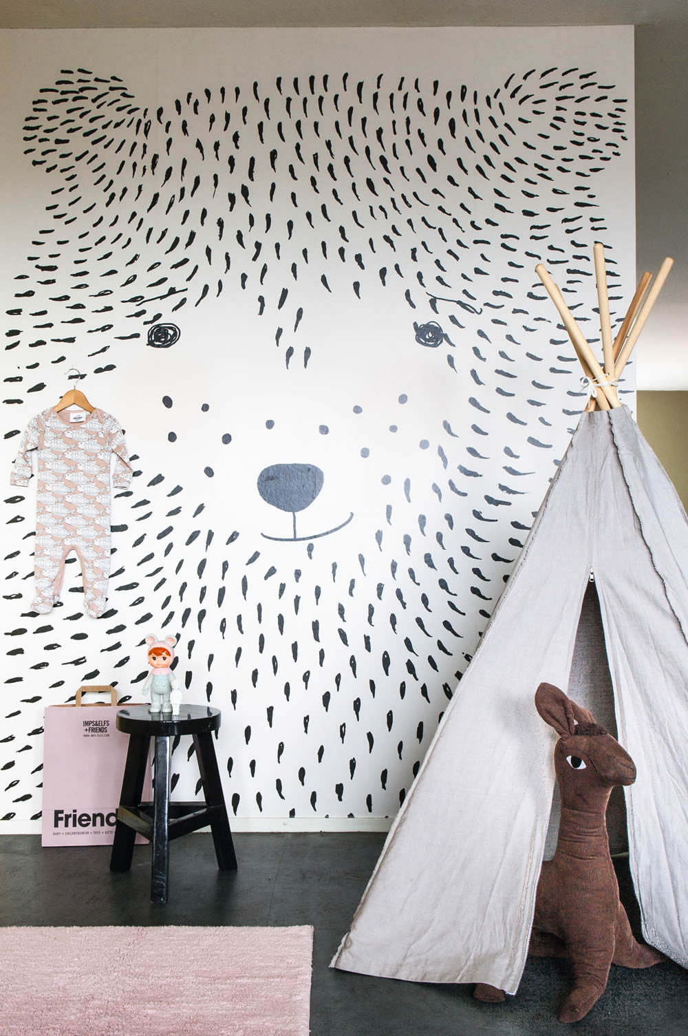 Wandbild Bär Tiere Bärenkopf weiß 532074